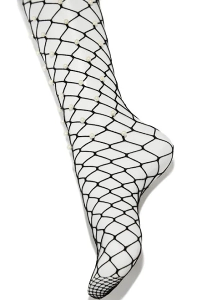 Ava Pearl Embellished Fishnets