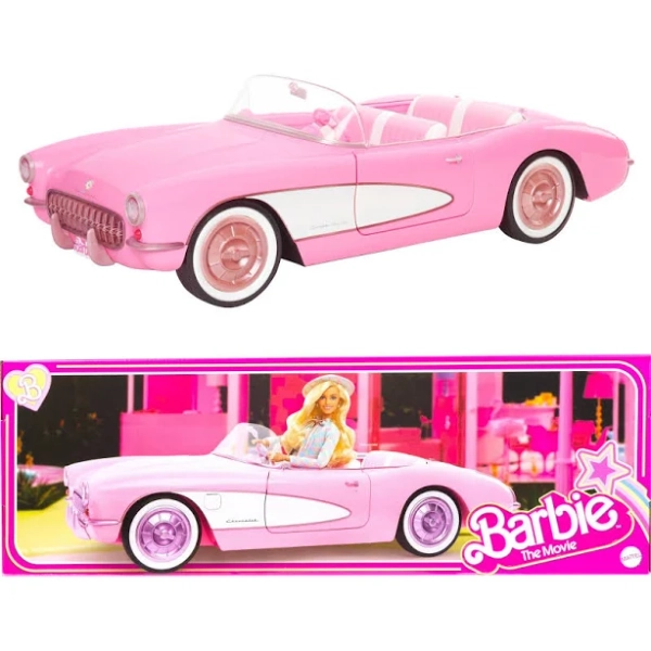 Barbie The Movie Pink Corvette Convertible Collectible Car