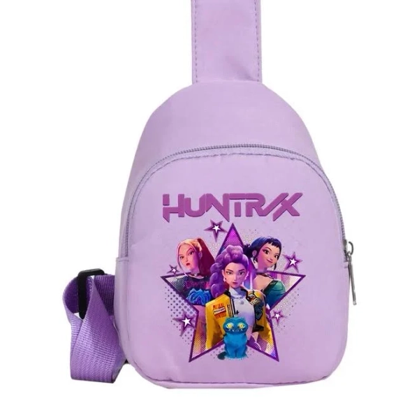 New K-Pop Demon Hunters Chest Bag Anime Cartoon Casual Shoulder Bag Crossover Portable Bag Printed