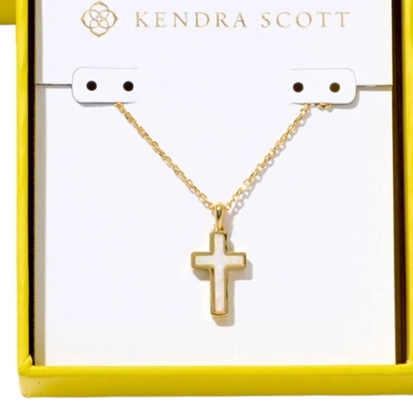Kendra Scott 14K Gold-Plated Kyocera Opal Cross Necklace