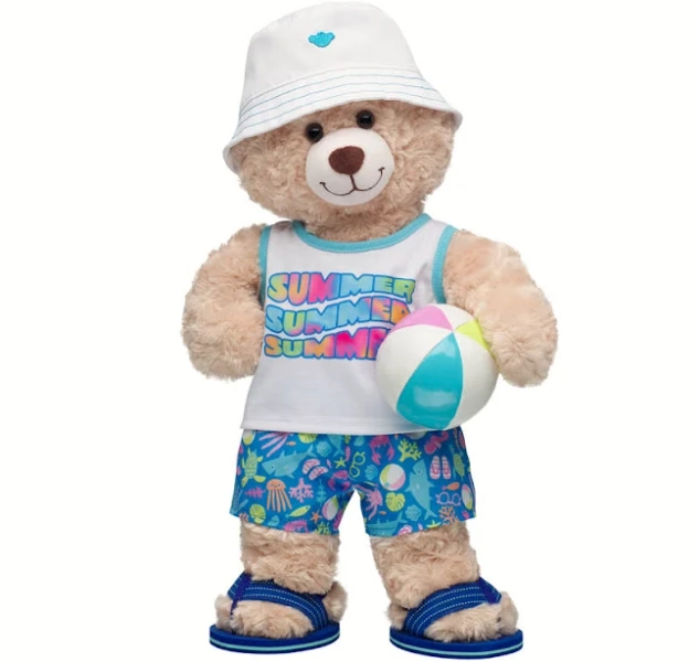 Build-A-Bear Happy Hugs Teddy Bear Summer Beach Gift Set