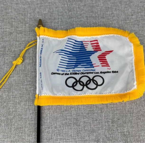 Vintage 1984 LA Olympics Flag