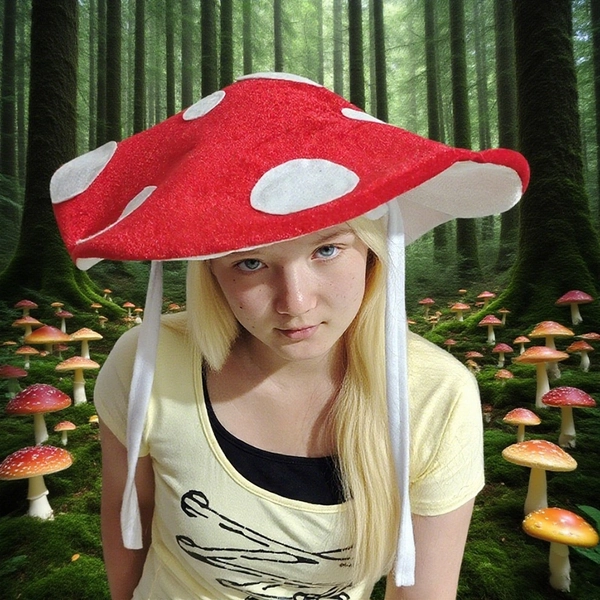 Extra Large Mushroom Party Hat for Adults - Oversized Red & White Spotted Cap with White spots, Soft Polyester Costume Headpiece for Halloween, Christmas, Easter, Birthday Party Costume, Mushroom-Themed Events - Funny Mushroom Hat for Costume Parties & Casual Attire - Unisex Adult Fun Accessory (No Feathers, Easy to Clean) - Dry Clean Only, Perfect for Themed Events & Festive Celebrations, Comfortable & Durable Design