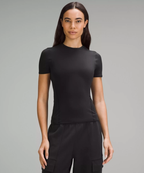 Wundermost Ultra-Soft Nulu Hip-Length Crewneck Shirt - Black - XS