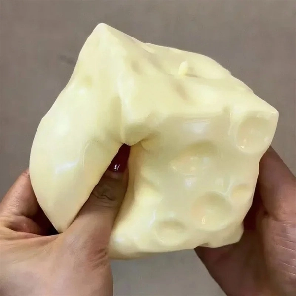 Cheese Squishy Stress Ball Soft Squeeze Sensory Fidget Toy Kids Adults