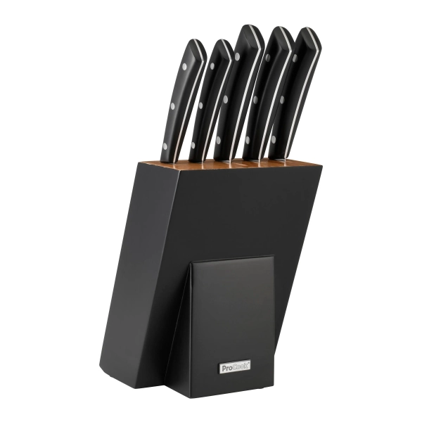 ProCook X30 Wooden Knife Block Set Black  5 Piece