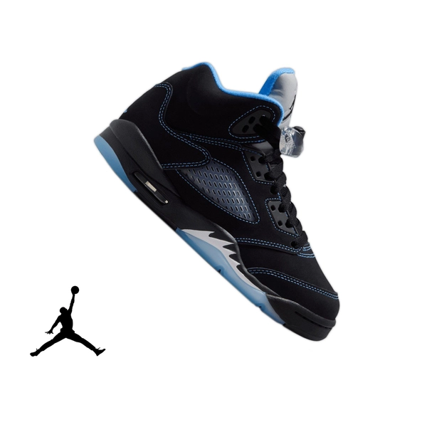 Jordan 5 Retro "Black Carolina" Grade School Kids' Shoe