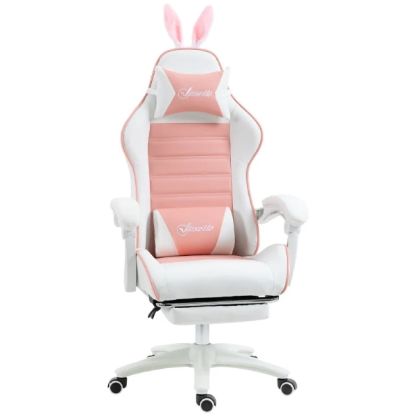 Vinsetto Silla Gaming Giratoria De Cuero Pu Con Altura Ajustable 65x63x136-142cm