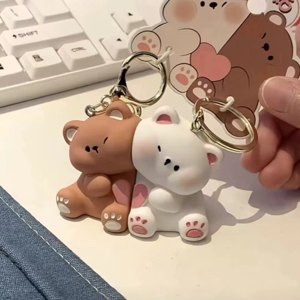 1Pair Cute Resin Bear Couple Magnetic Keychain Cartoon Animal Doll Bag Pendant Kawaii Key Chains Gifts for Lovers Ornaments - AliExpress 36