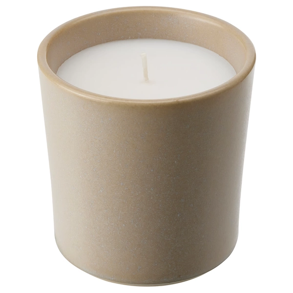 JÄMLIK Duftkerze im Keramikglas - Vanille/hellbeige 50 Std.
