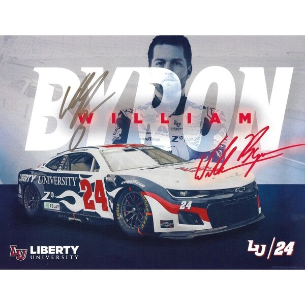 2024 William Byron Liberty Relay NASCAR Signed Auto 8.5x11 Hero Card Photo COA