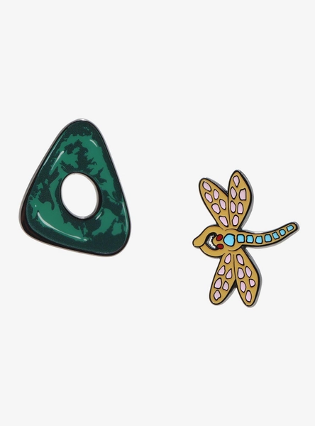 Coraline Seeing Stone & Dragonfly Enamel Pin Set Hot Topic Exclusive
