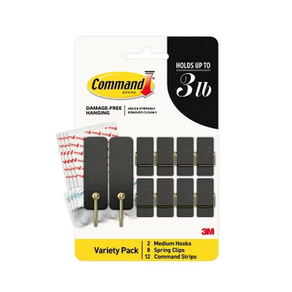 Command Limited Addition Holiday Mixed Hooks Pack Soot 10 Hooks 12 Strips: Plastic Adhesive Hooks & Hangers, 10 Pack