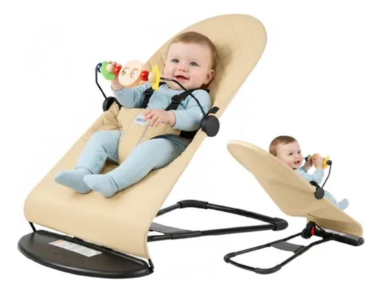 Silla Mecedora Bouncer Con Juguete Para Bebés Dakota Bbmec01 Color Beige