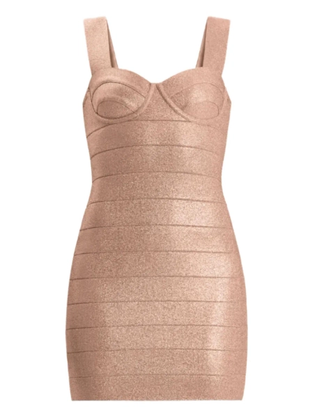 Hervé Léger robe courte à effet métallisé | XS