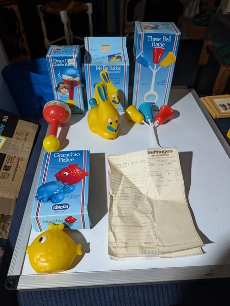 Chicco Vintage Boxed Toys For Babys.Made In Italy 1980s With Original Receipt  2