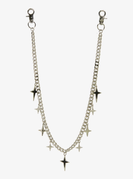 Black & Silver Star 22 Inch Wallet Chain