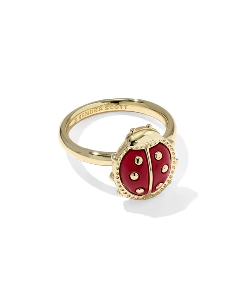 Ladybug Gold Band Ring 