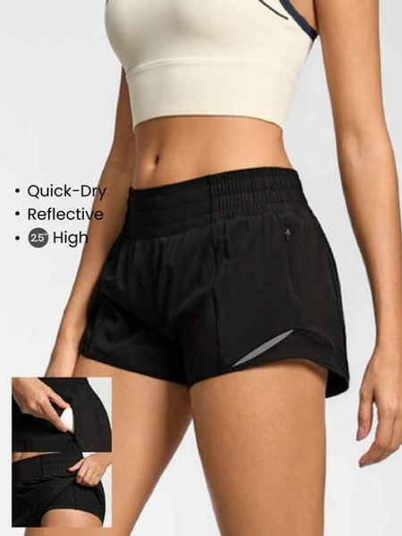 Women's Mid-Rise 2.5" Running Shorts – Quick-Dry, Lightweight Gym Shorts With Liner & Zipper Pockets For Sports & Workouts