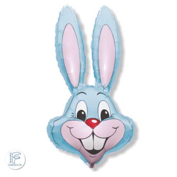 Buy Flexmetal 35 inch Baby Blue Bunny Rabbit Head Shape Foil Balloon | Balloons4u