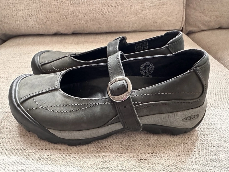 Keen Womens Toyah Mary Jane Shoes Leather Hike Trail Comfort Black Sz 7