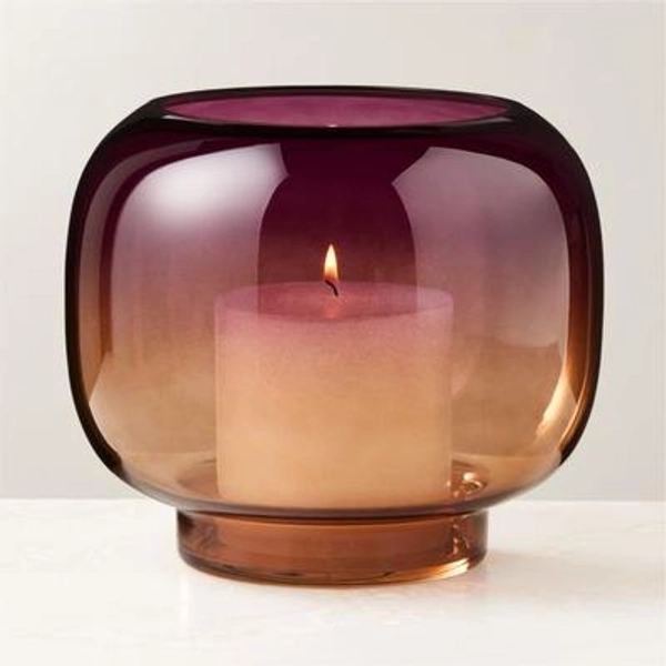 Coco Two-Toned Glass Hurricane Candle Holder Large