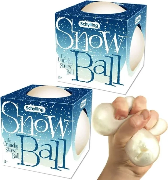Schylling Snow Ball NeeDoh Crunchy Squishy Squeezy Stretchy Stress Balls Gift
