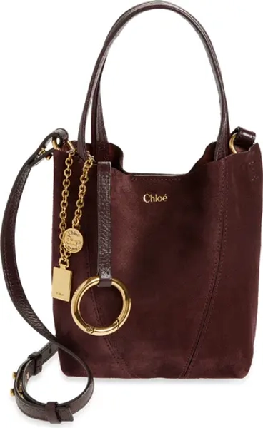 Small Spin Suede Crossbody Tote