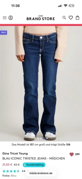 Gina tricot Young BLAU ICONIC TWISTED JEANS