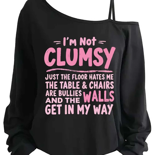Plus Size - Plus Size - Women'S Plus Size Asymmetrical Single Shoulder Long Sleeve | Casual Printed T-Shirt, Party Wear, Elegant Style, Spring, Summer, Autumn, Winter Collection, Fashionable, Comfortable and Soft, Shipped from Local Warehouse