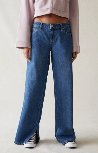 Eco Dark Indigo Low Rise Baggy Jeans