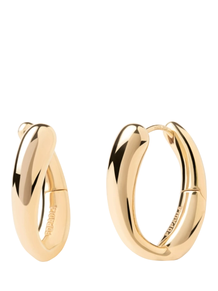 PDPAOLA 18ct Gold Plated Twisted Hoop Earrings, Yellow Gold