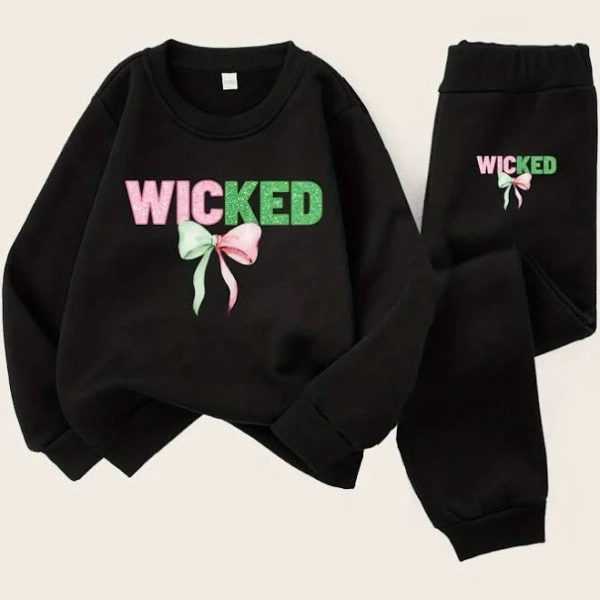Teen Girls Glitter Coquette Bow Hoodie Set