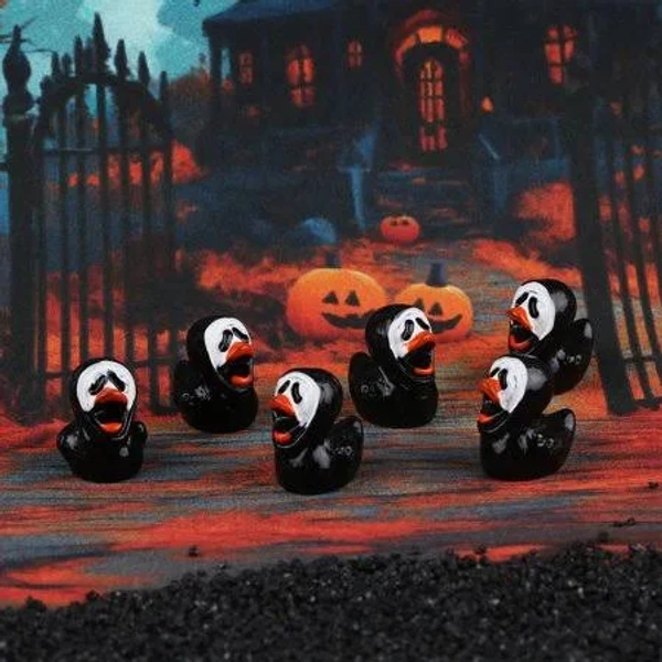 Healthloop Mini Resin Halloween Ducks Pumpkin Ghost Skull Figurines Set