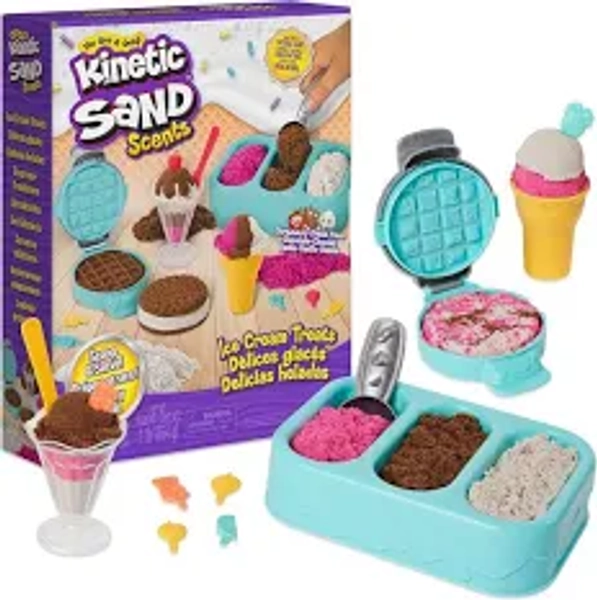 Kinetic Sand Scents, Ice Cream Treats Playset With 3 Colours Of