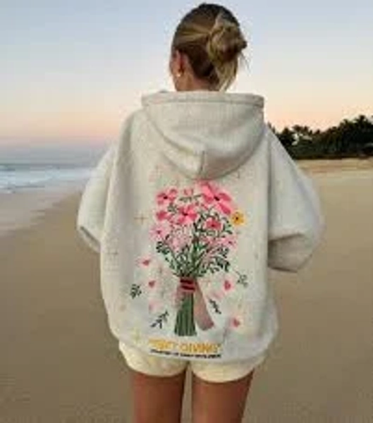 Embroidered Floral Hoodie – Dandy "Gift Giving" Bouquet Sweatshirt
