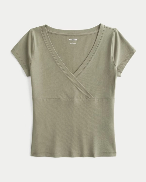 Wrap V-Neck Baby Tee