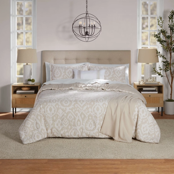 Mainstays Full/Queen 5-Piece All-Season Comforter Set, Taupe Ikat Matelassé - Walmart.com