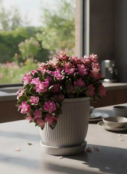 Crassula ‘Sunrise’ Variegated Succulent—Pink & Yellow Trailing Plant—Colorful Hanging Crassula—Indoor Houseplant Gift