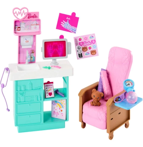 Barbie World Day at the Doctor Toy Playset with Medical Station