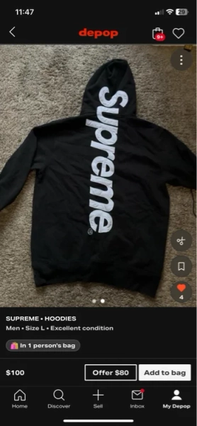 Supreme hoodie Depop 