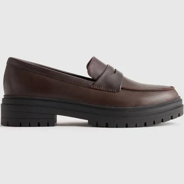 Quince Women's Italian Leather Lug Sole Loafer
