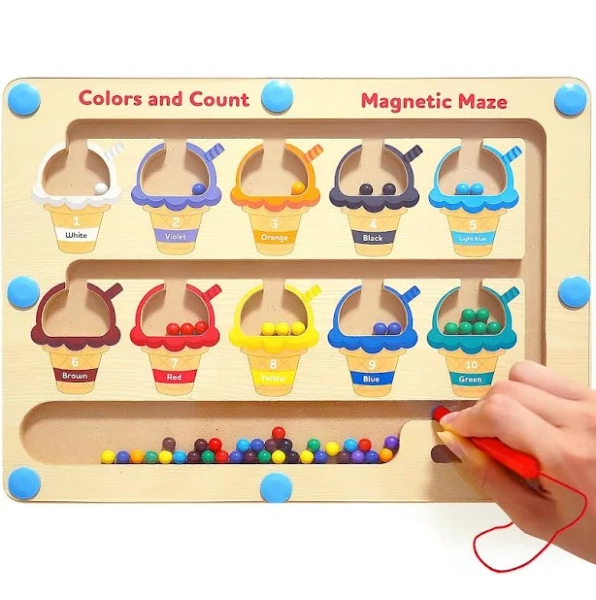 Magnetic Color And Number Maze - Toddler Toys For 3 4 5 Year Old,