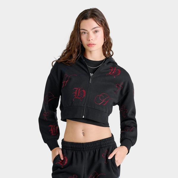 Women's Hoodrich Crystal Crop Full-Zip Hoodie - Size XS