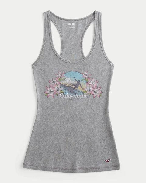 California Logo Graphic Racerback Tank