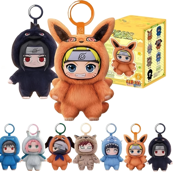 Beasts Party Series: 1pc MINISO Naruto Shippuden Cute Vinyl & Plush Blind Box, Figure Pendant, Cartoon Character Collectible, Mini Figurine - Premium Collection Choice, Mixed Color PVC Material
