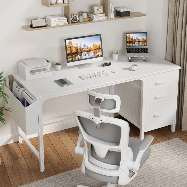 17 Stories Computer Desk With Drawers Rectangular Desk & Reviews | Wayfair