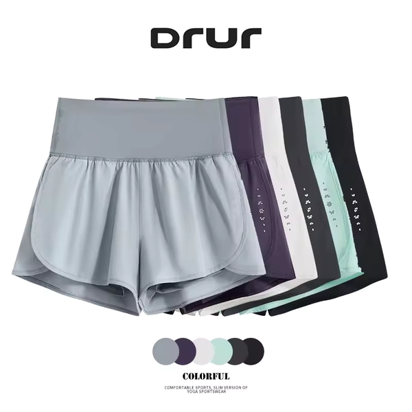 DRUR Running Short Women Gym Shorts 2 in 1Elastic Waist Shorts With Pocket Female Tennis Sportswear Fitness Clothes Jogger Pant - AliExpress 201768104