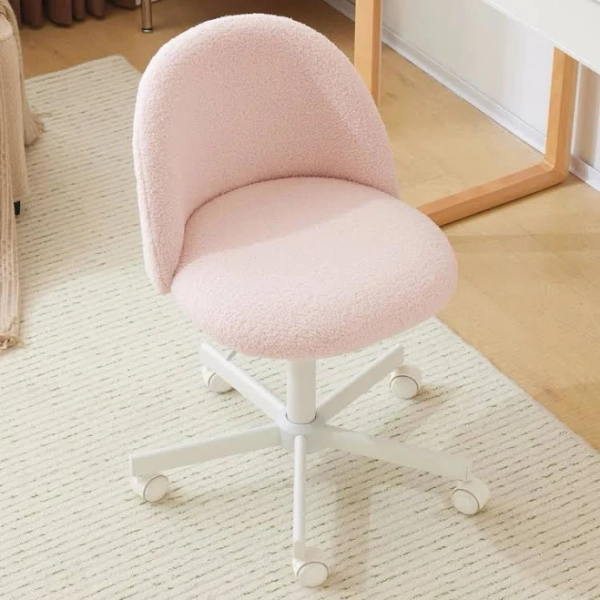 Modern Vanity Chair with Back and Wheels