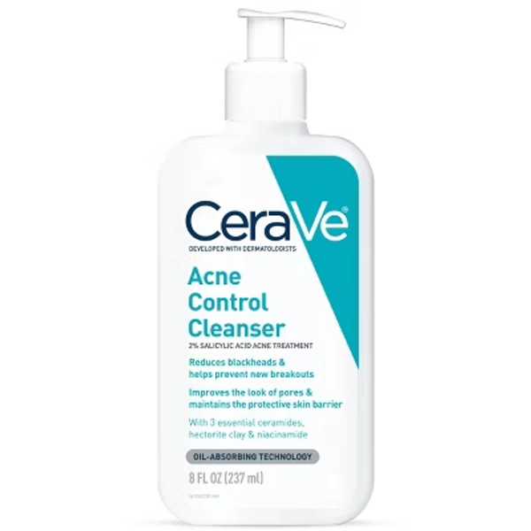 CeraVe Acne Face Cleanser with 2% Salicylic Acid and Purifying Clay for Oily Skin - 8 fl oz